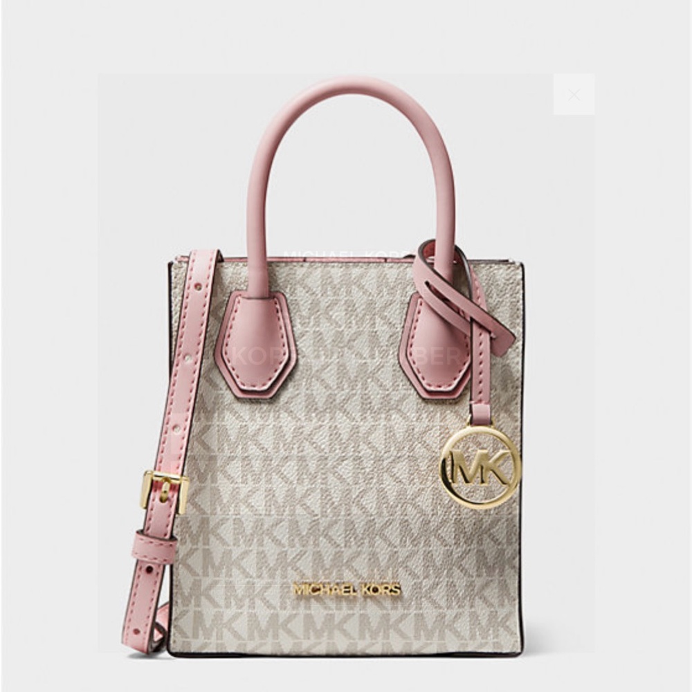 Michael Kors Mercer Pink and Cream Crossbody Bag